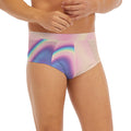 Pink And Teal Holographic Print Men's Briefs