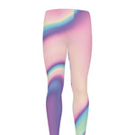Pink And Teal Holographic Print Men's leggings