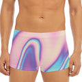 Pink And Teal Holographic Print Men's Short Boxer Briefs