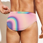 Pink And Teal Holographic Print Men's Swim Briefs