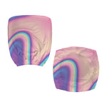 Pink And Teal Holographic Print Office Chair Cover