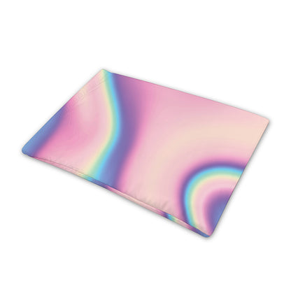 Pink And Teal Holographic Print Pet Cooling Mat Cover