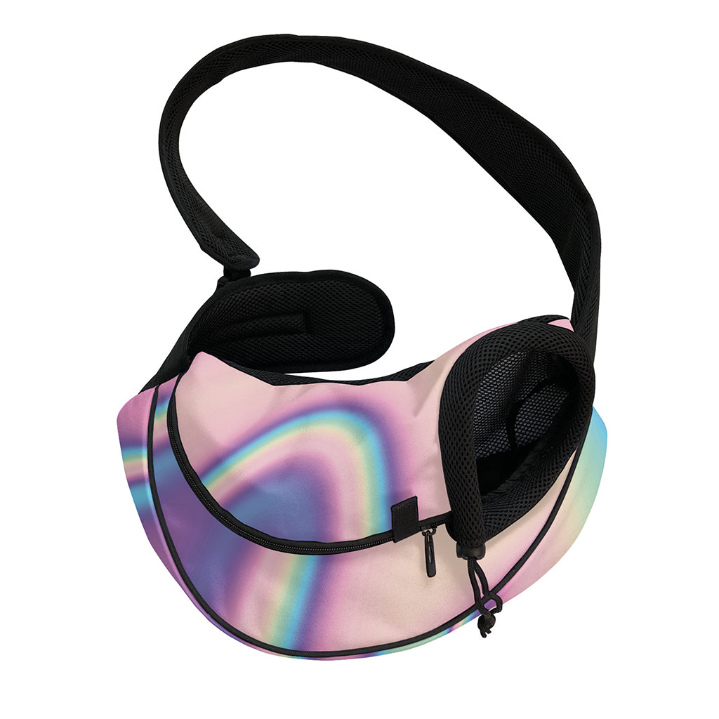 Pink And Teal Holographic Print Pet Sling Carrier