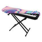 Pink And Teal Holographic Print Piano Keyboard Cover