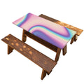 Pink And Teal Holographic Print Picnic Table Cover