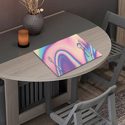 Pink And Teal Holographic Print Placemat