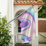Pink And Teal Holographic Print Polyester Flag