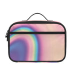 Pink And Teal Holographic Print Portable Lunch Bag