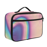 Pink And Teal Holographic Print Portable Lunch Bag