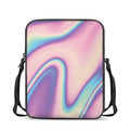 Pink And Teal Holographic Print Rectangular Crossbody Bag