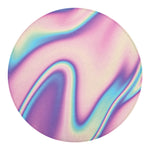 Pink And Teal Holographic Print Round Blanket