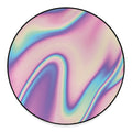 Pink And Teal Holographic Print Round Floor Mat