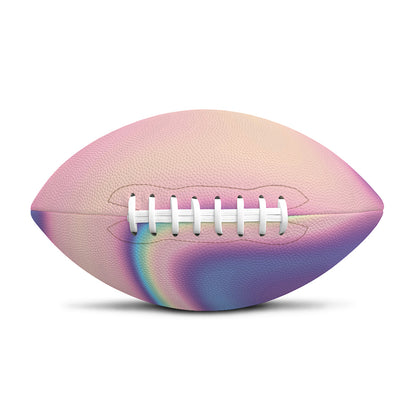 Pink And Teal Holographic Print Rugby Ball
