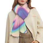 Pink And Teal Holographic Print Scarf