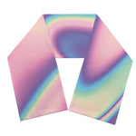 Pink And Teal Holographic Print Scarf