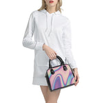 Pink And Teal Holographic Print Shoulder Handbag