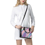 Pink And Teal Holographic Print Shoulder Handbag