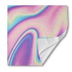 Pink And Teal Holographic Print Silk Bandana