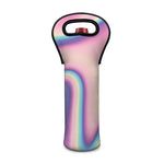 Pink And Teal Holographic Print Single Neoprene Wine Tote