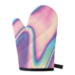 Pink And Teal Holographic Print Single Oven Mitt