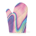 Pink And Teal Holographic Print Single Oven Mitt