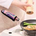 Pink And Teal Holographic Print Skillet Handle Cover