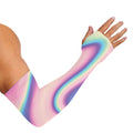 Pink And Teal Holographic Print Sun Protection Arm Sleeves