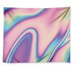 Pink And Teal Holographic Print Tapestry