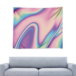 Pink And Teal Holographic Print Tapestry