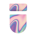 Pink And Teal Holographic Print Toilet Lid And Tank Cover Set