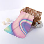 Pink And Teal Holographic Print Towel