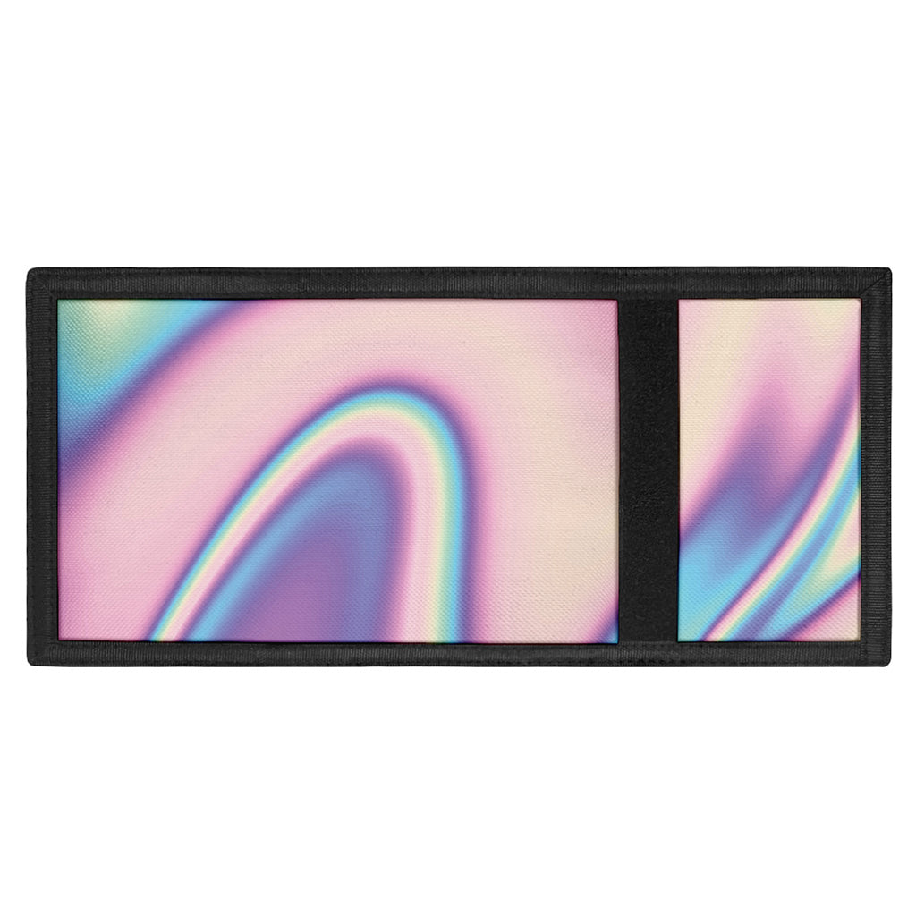 Pink And Teal Holographic Print Trifold Wallet