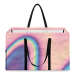 Pink And Teal Holographic Print Utility Tote Bag