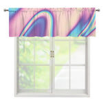 Pink And Teal Holographic Print Window Valance