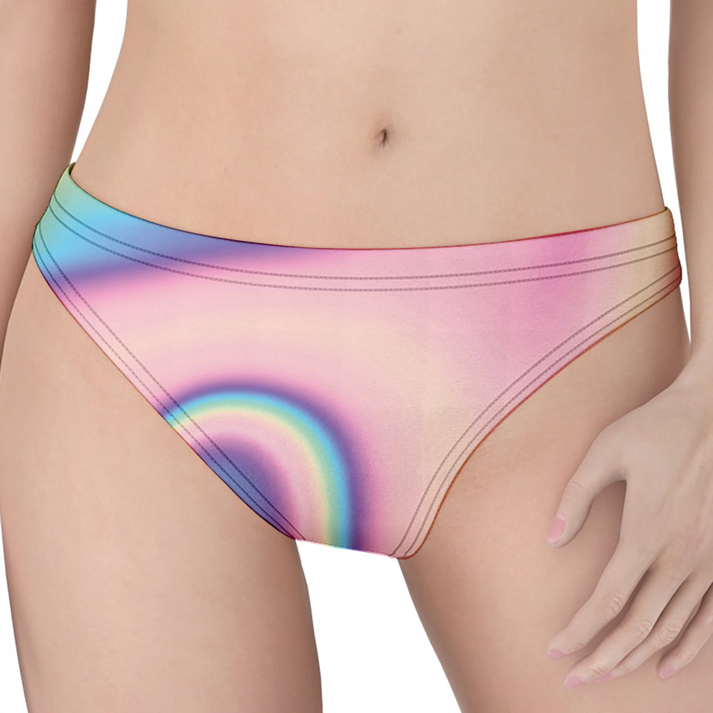 Pink And Teal Holographic Print Women's Thong