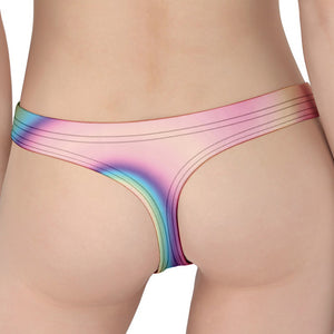 Pink And Teal Holographic Print Women's Thong