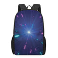 Pink And Teal Lights Speed Print 17 Inch Backpack