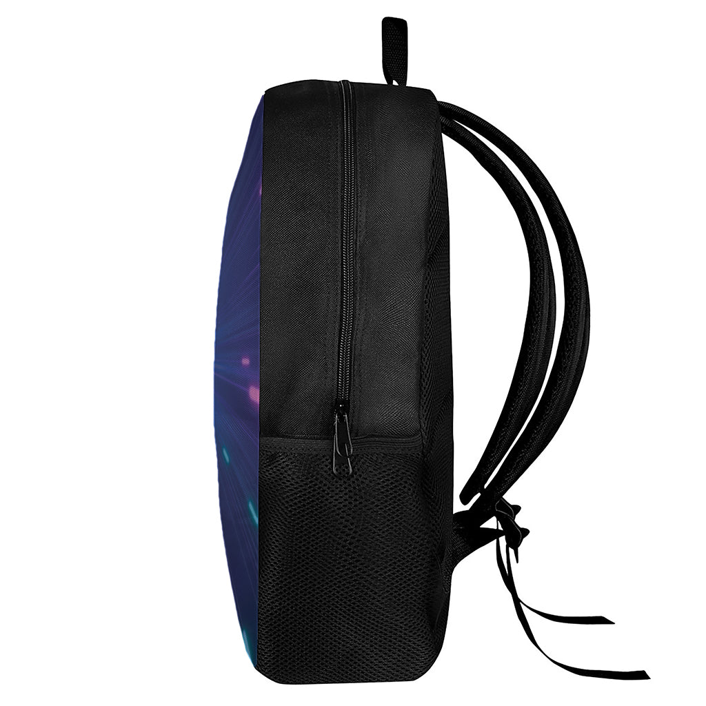 Pink And Teal Lights Speed Print 17 Inch Backpack