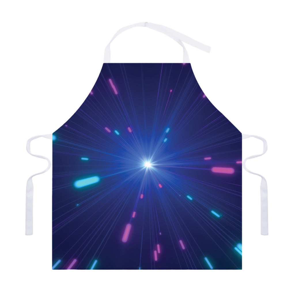 Pink And Teal Lights Speed Print Adjustable Apron