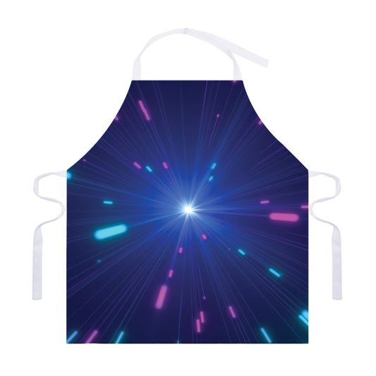 Pink And Teal Lights Speed Print Adjustable Apron
