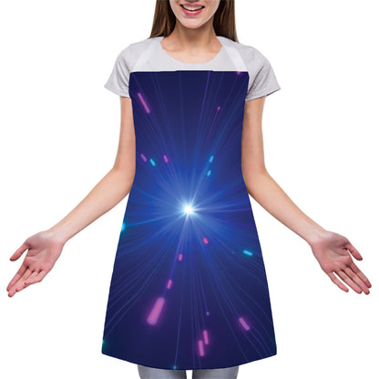 Pink And Teal Lights Speed Print Adjustable Apron