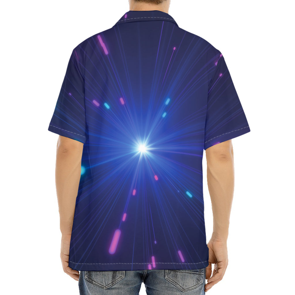 Pink And Teal Lights Speed Print Aloha Shirt