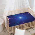 Pink And Teal Lights Speed Print Baby Crib Sheet
