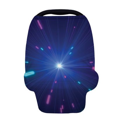 Pink And Teal Lights Speed Print Baby Seat Cover