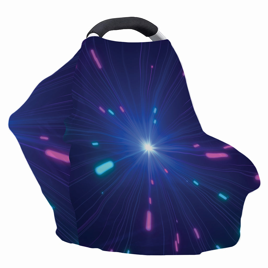 Pink And Teal Lights Speed Print Baby Seat Cover