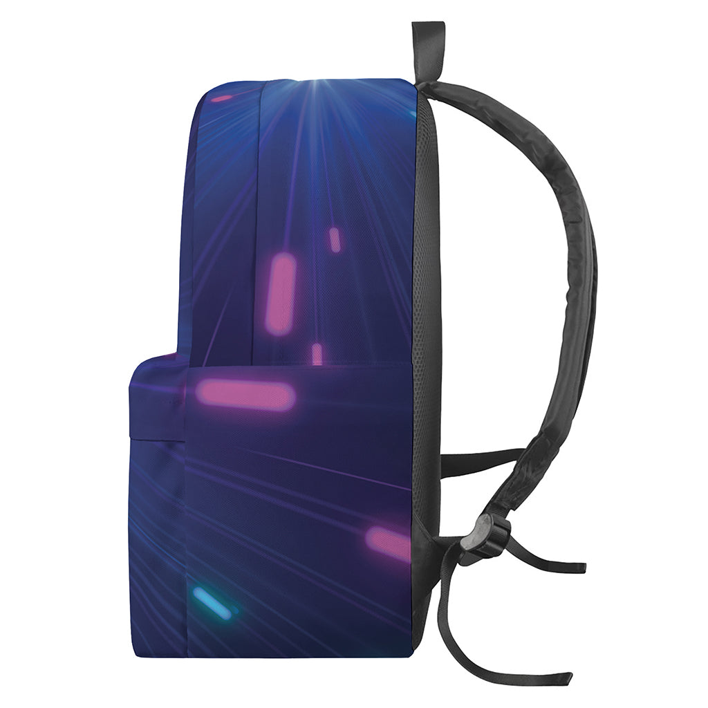 Pink And Teal Lights Speed Print Backpack