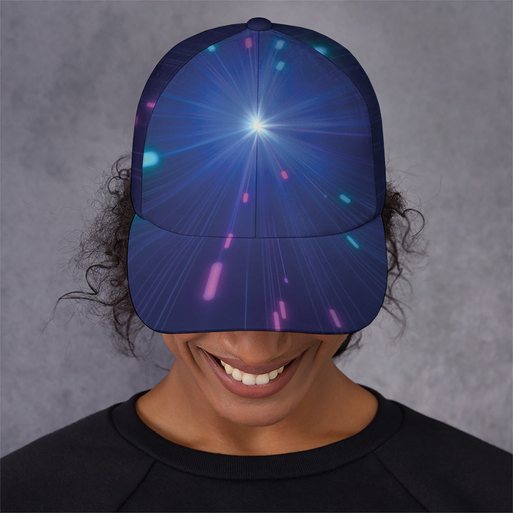 Pink And Teal Lights Speed Print Baseball Cap