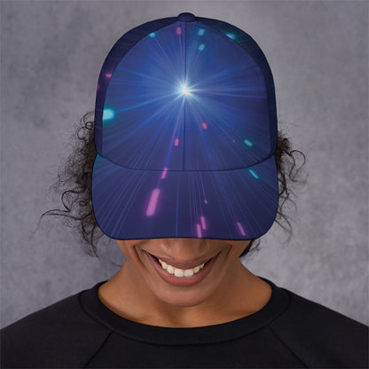 Pink And Teal Lights Speed Print Baseball Cap