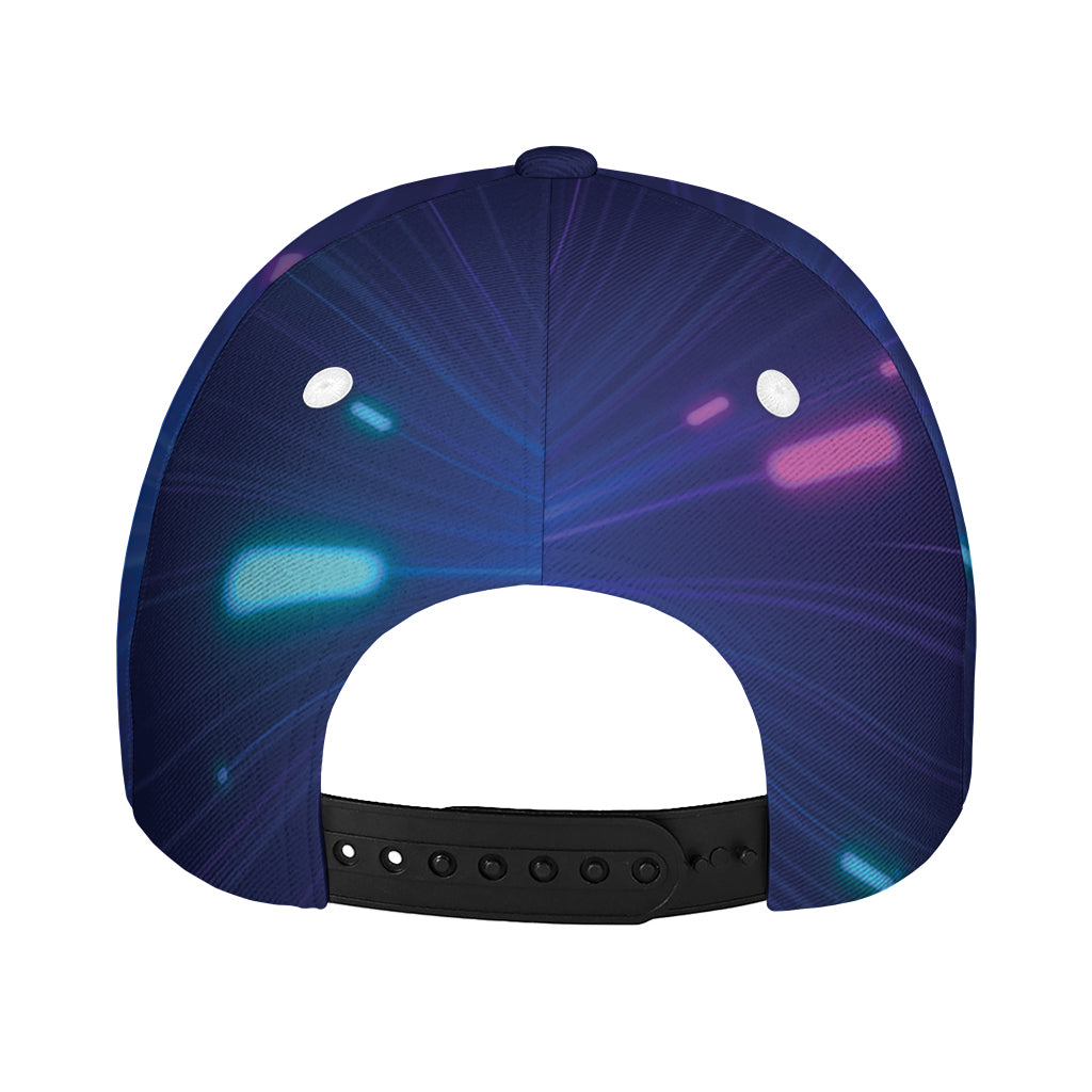 Pink And Teal Lights Speed Print Baseball Cap