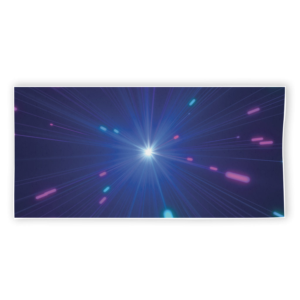 Pink And Teal Lights Speed Print Beach Towel